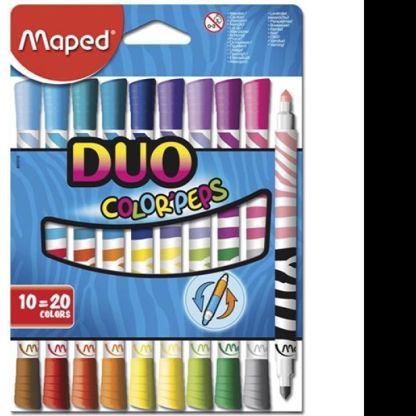 MARCADOR AGUA DELG. ESTUCHE C10X20 COLOR PEPS DUO MAPED